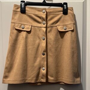 Pimkie Small Faux Suede Button-Down Mini Skirt